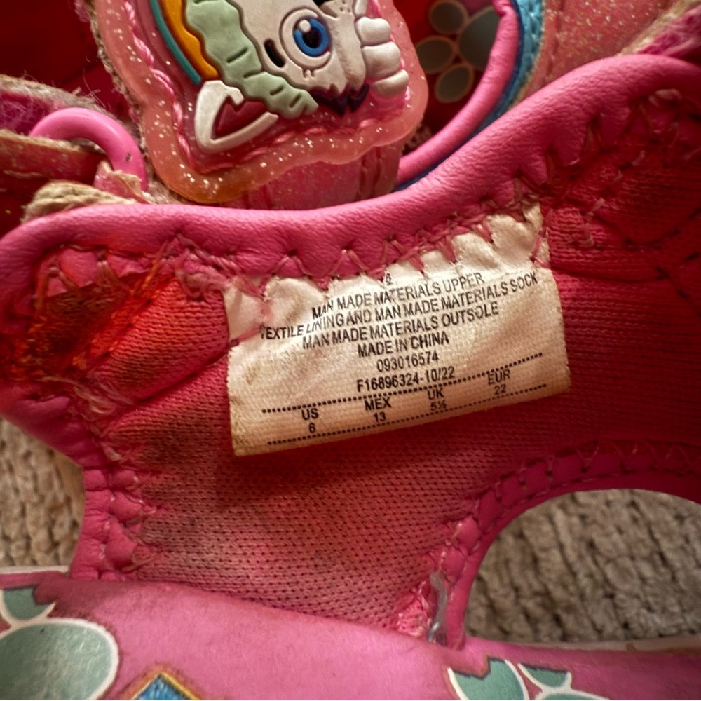 Paw Patrol Toddler Girl Sandals Pink Glitter Light-Up Shoes‎ Size 6 - Picture 8 of 8